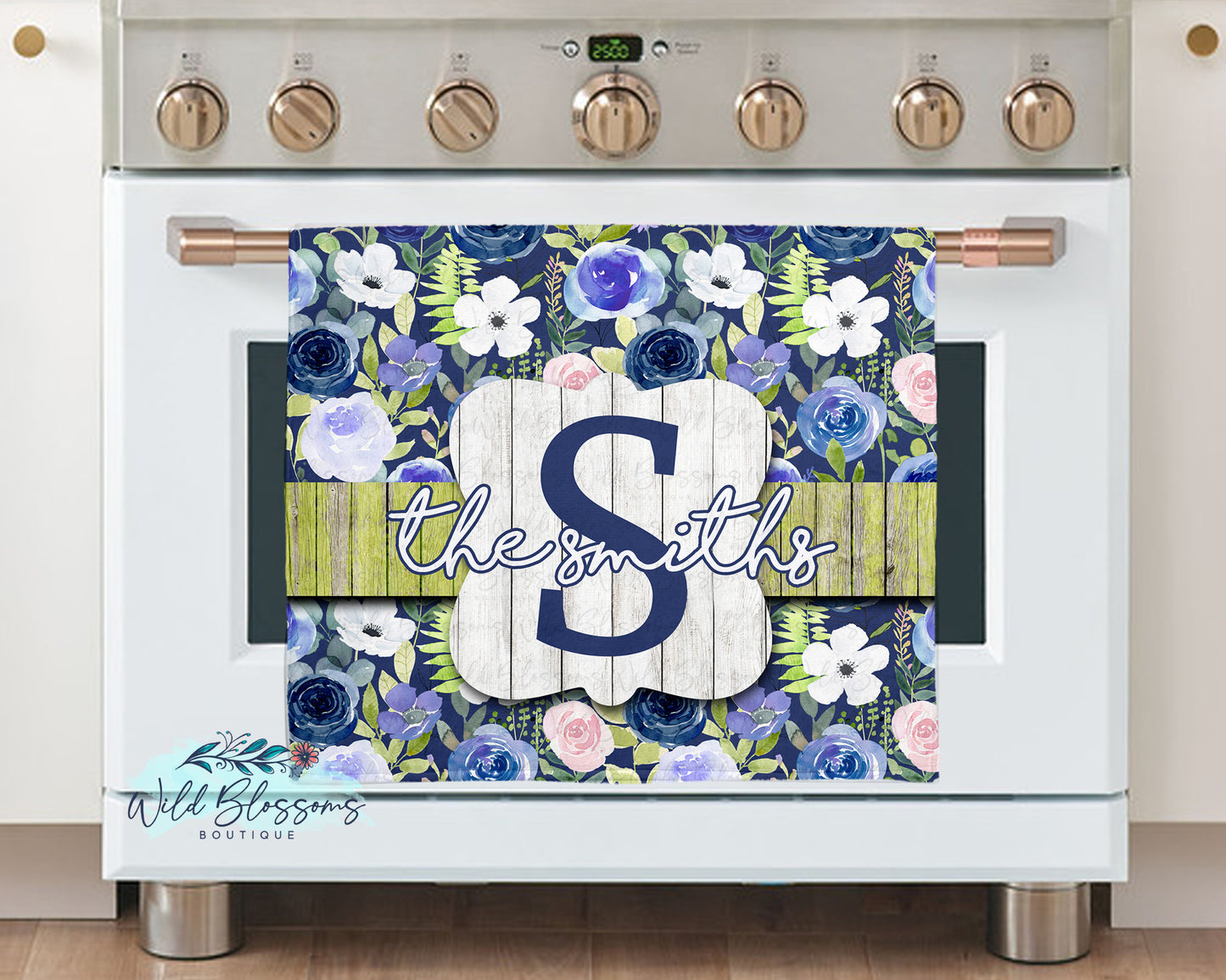 Blue Floral Glass Cutting Board