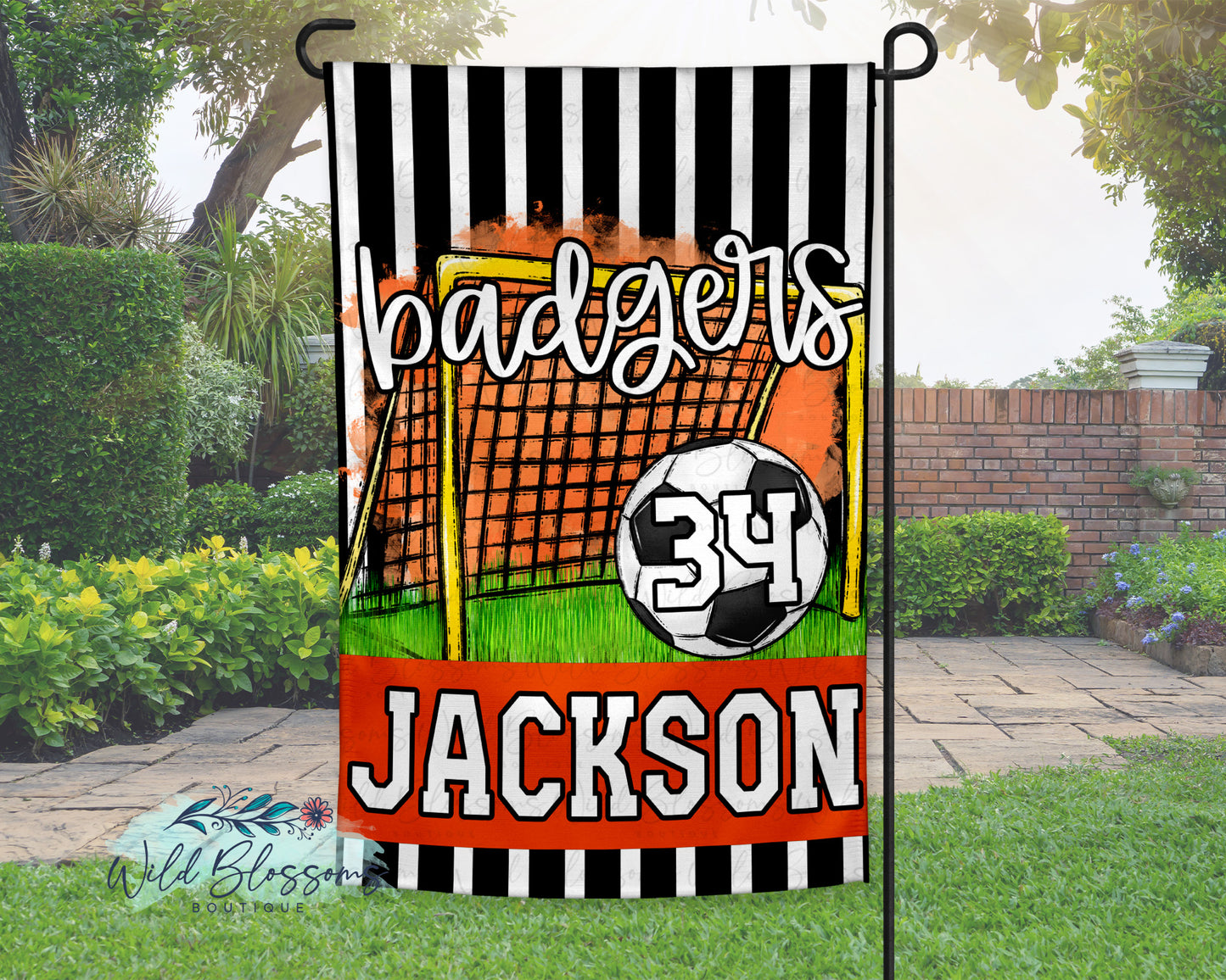 Personalized Soccer Garden Flag