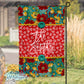 Red And Teal Floral Farmhouse Garden Flag