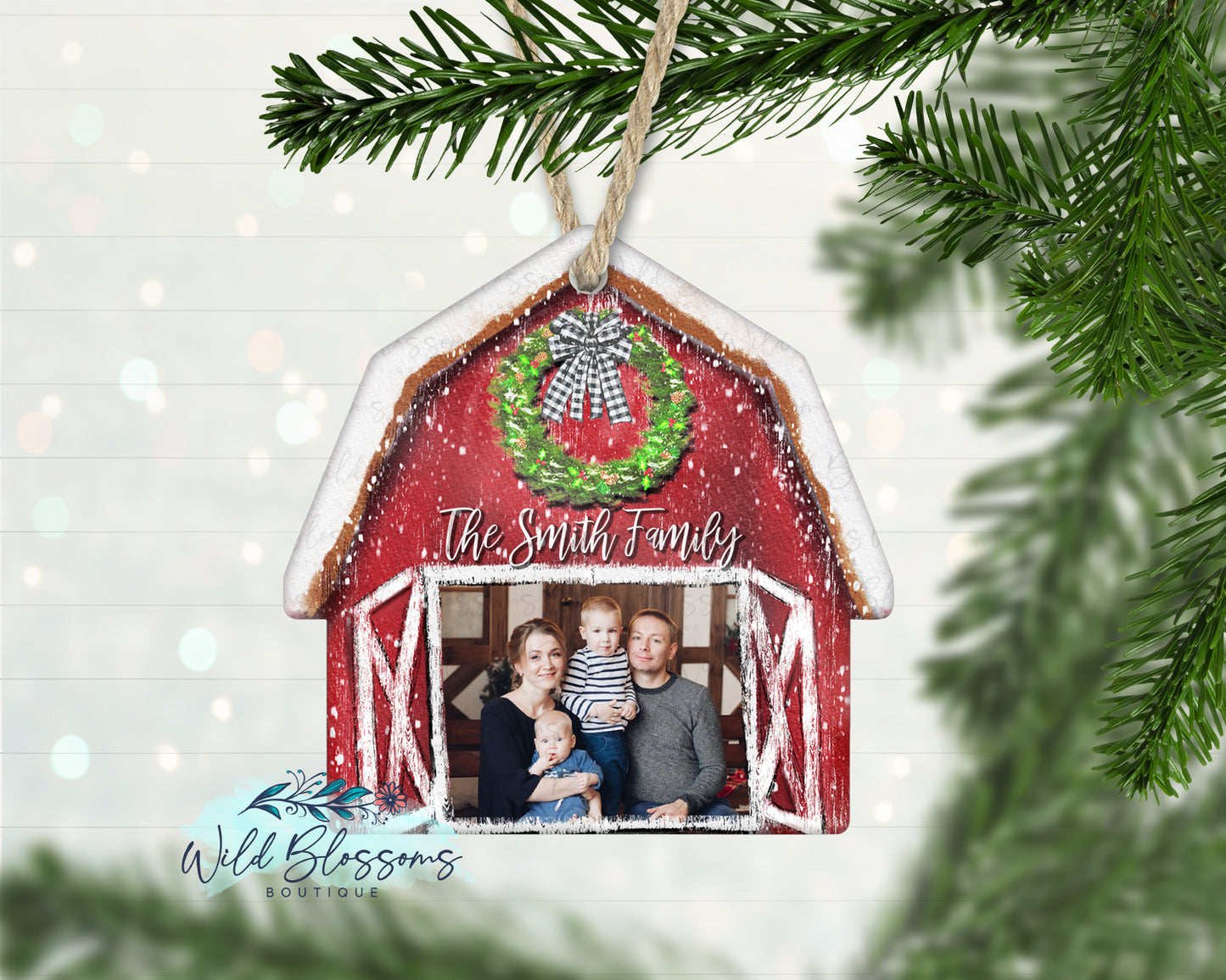 Red Barn Photo Ornament