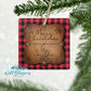 Red Buffalo Plaid Leather Look Snowflake Ornament