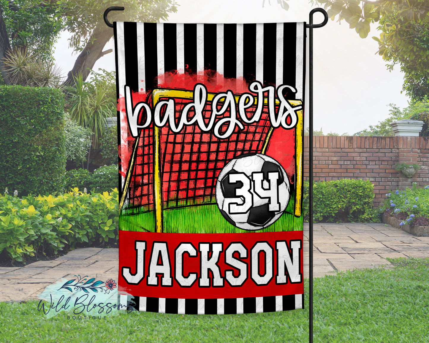 Personalized Soccer Garden Flag