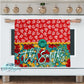 Red And Teal Floral Farmhouse Personalized Kitchen Towel