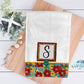 Red And Teal Floral Bandana Farmhouse Personalized Kitchen Towel