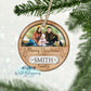 Rustic Wooden Round Custom Photo Ornament