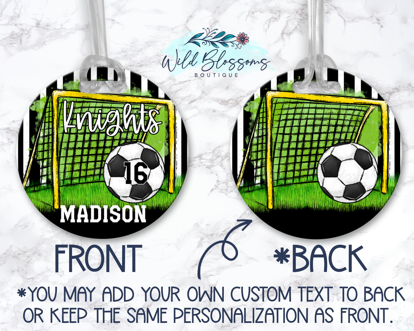 Personalized Soccer Bag Tag