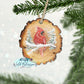 Snowy Cardinal Wood Slice Ornament