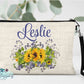 Sunflower and Forget Me Nots Linen Bag