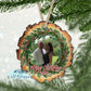 Wood Slice Pine Wreath Photo Ornament