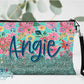 Tropical Floral And Glitter Look Linen Bag