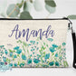 Turquoise Floral Linen Bag