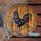 Patriotic Wine Barrel Rooster Glass Cutting Board