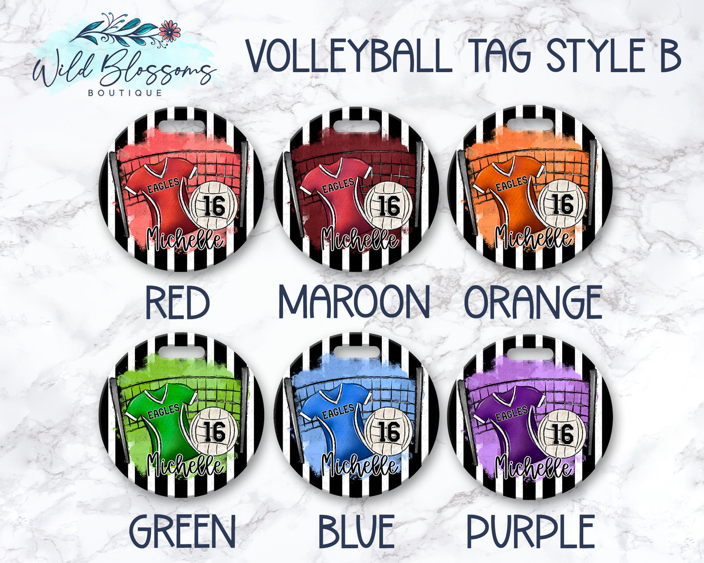 Personalized Volleyball Bag Tag