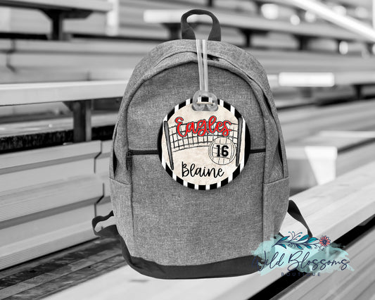 Personalized Volleyball Bag Tag