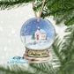 White Church Snow Globe Ornament