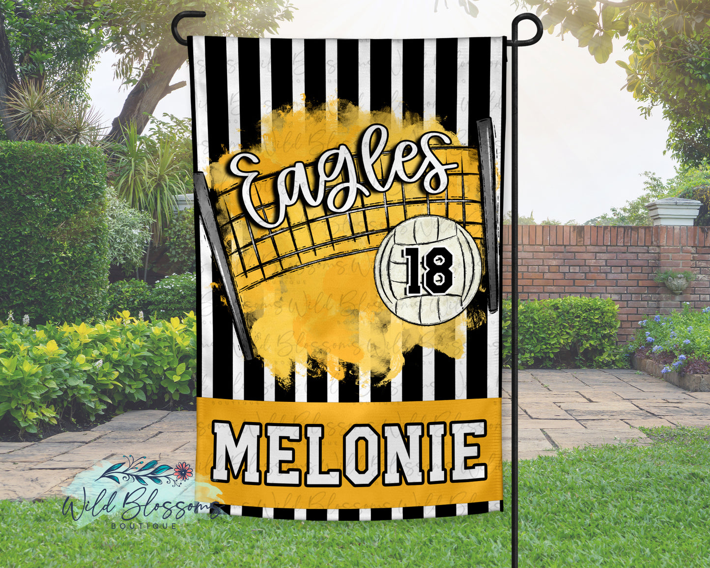 Personalized Volleyball Garden Flag