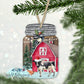 Winter Barn with Cow and Chicken Mason Jar Ornament