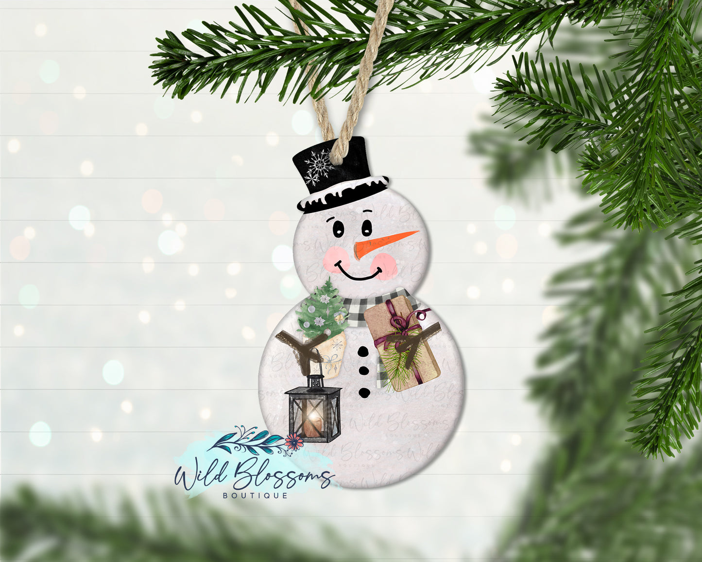 Rustic Winter Snowman Ornament