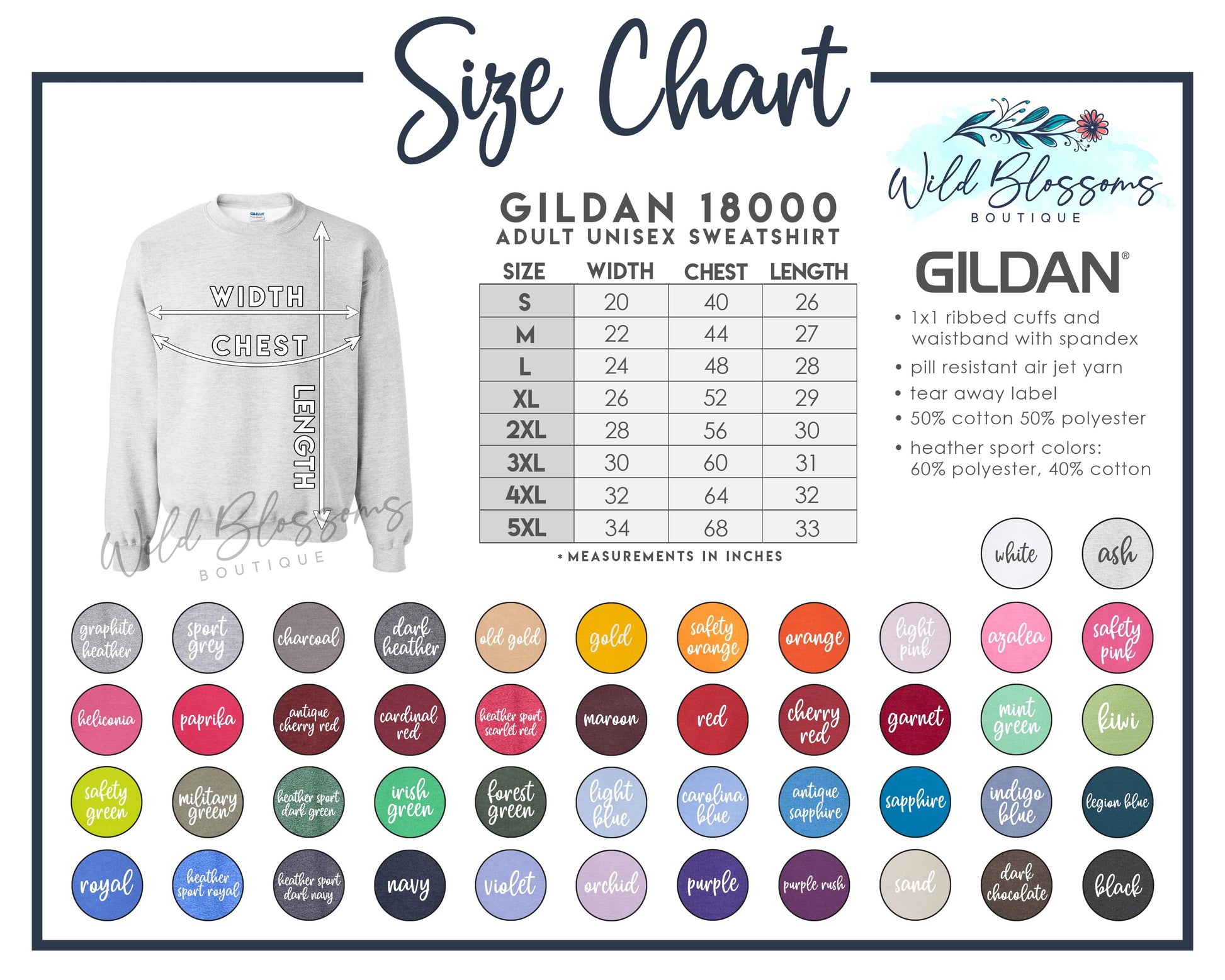 Gildan 18000 Adult Unisex Sweatshirt