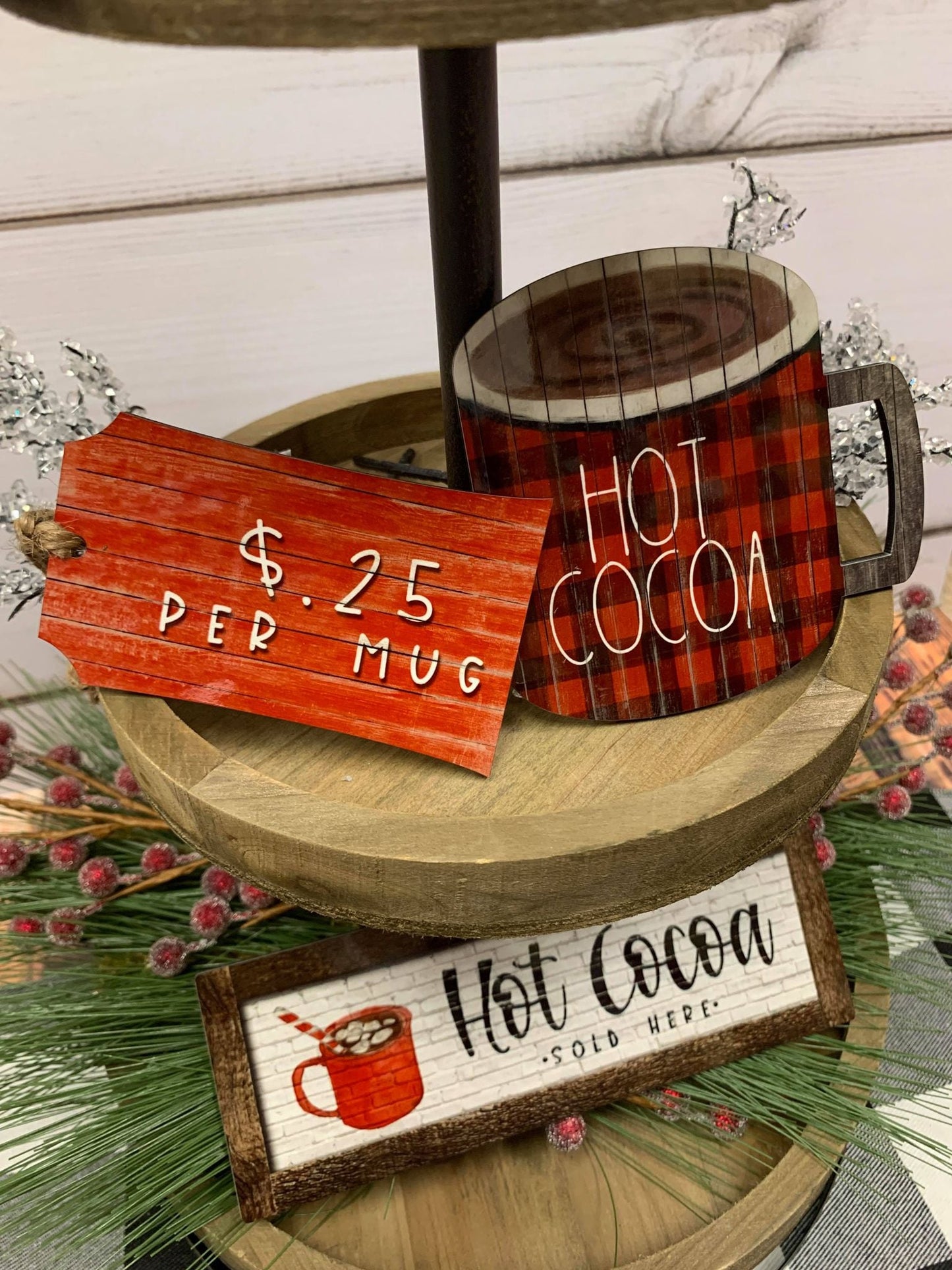 Hot Cocoa Bar Tiered Tray Decor Bundle