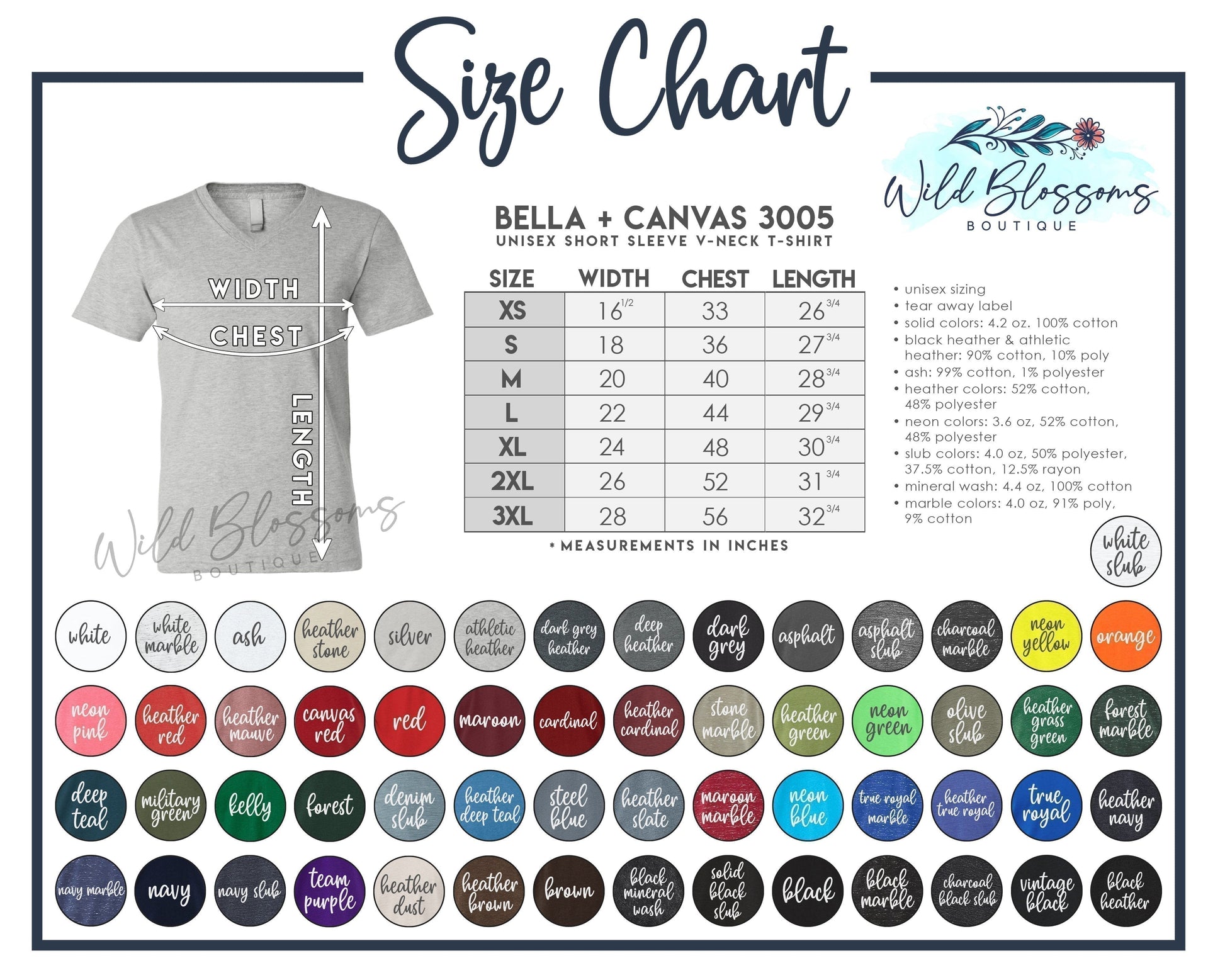 Bella + Canvas 3005 Unisex Short Sleeve V-Neck T-Shirt