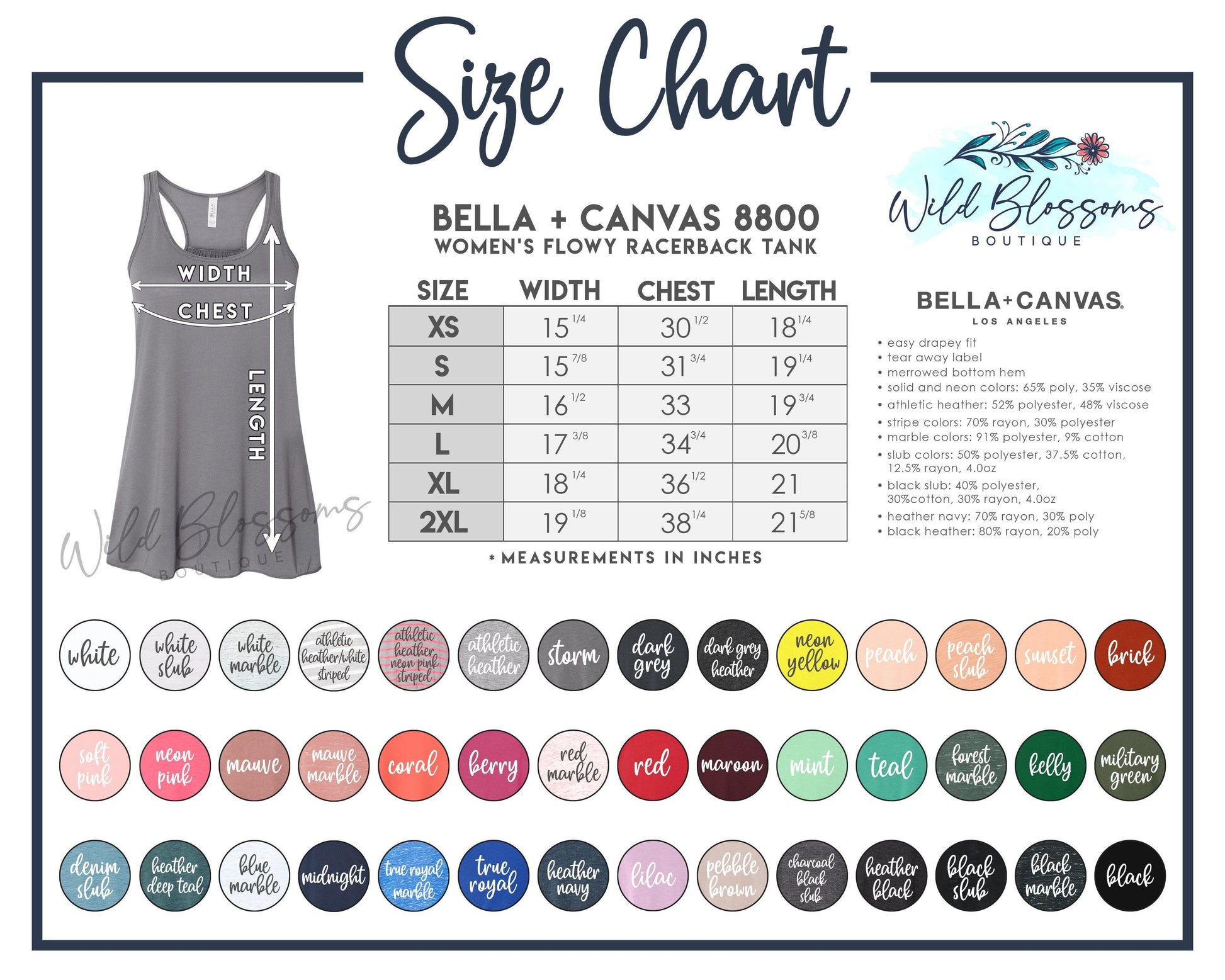 Bella + Canvas 8800 Women's Flowy Racerback Tank