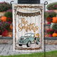 Teal Truck Welcome Fall Garden Flag