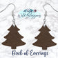Black And White Buffalo Plaid Christmas Tree Drop Earrings