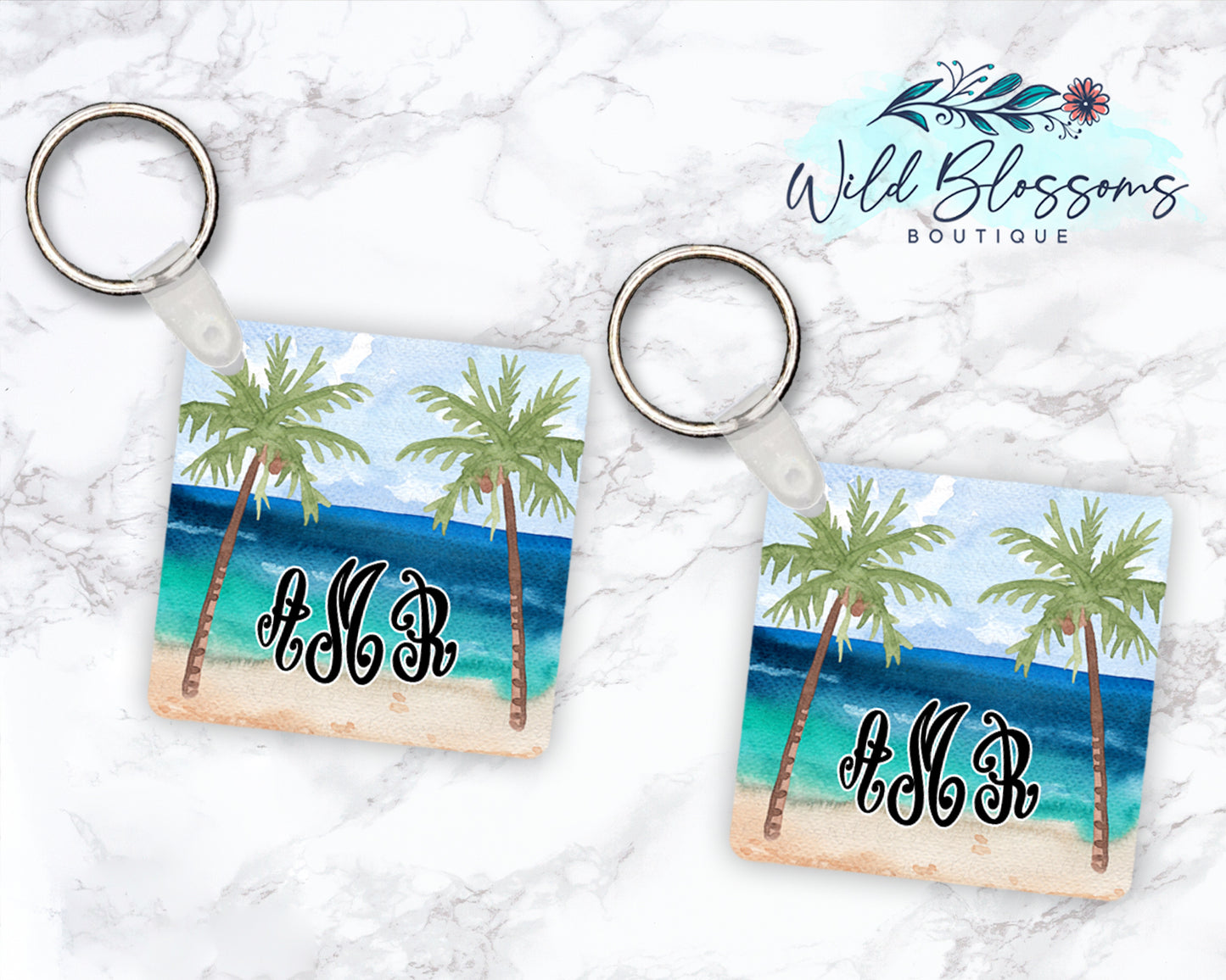 Beach Scene Keychain