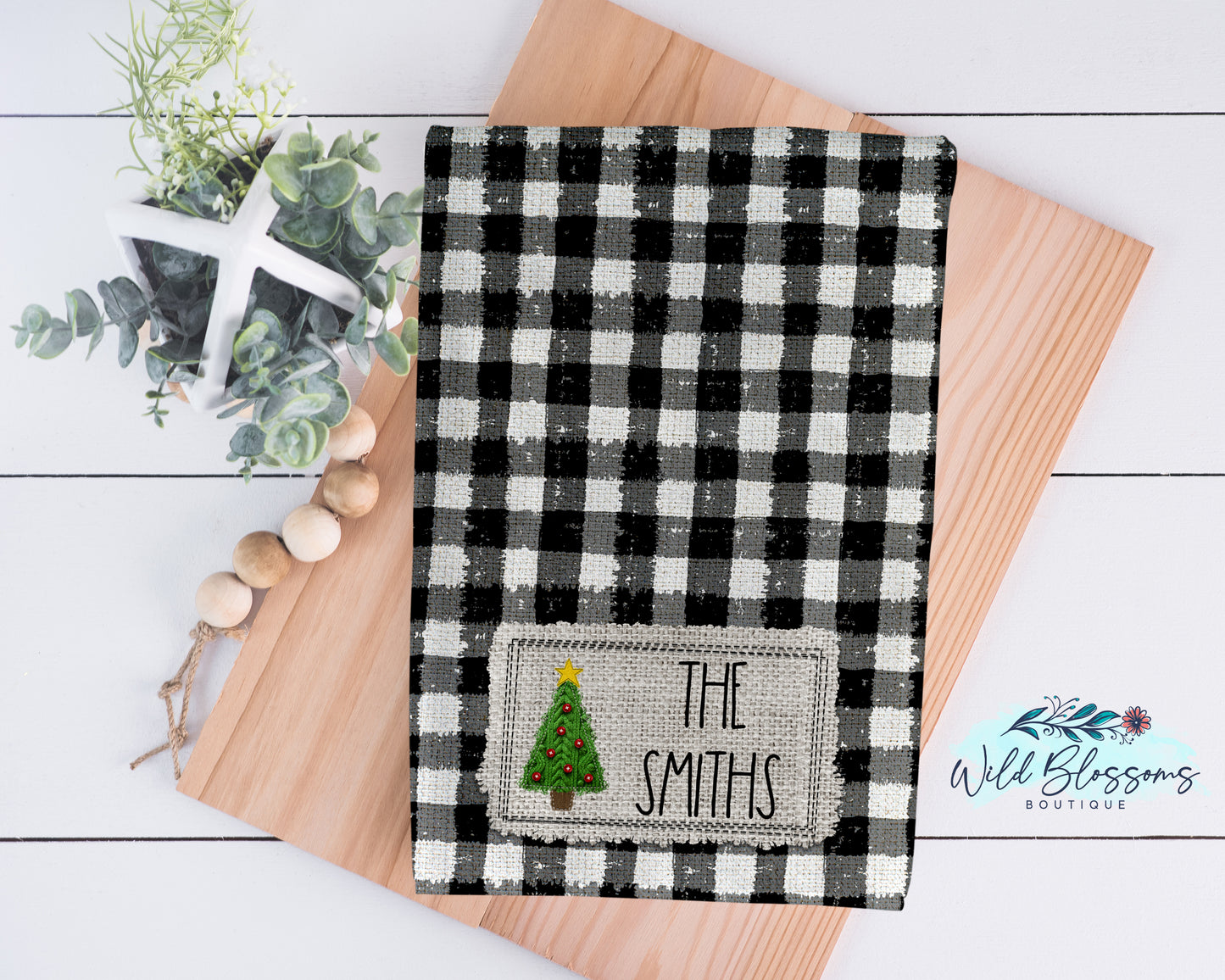 Buffalo Plaid Christmas Tree Kitchen Towel