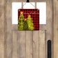 Red Buffalo Plaid Christmas Trees Square Door Hanger