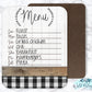 Buffalo Plaid Farmhouse Menu Dry Erase Board