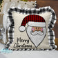 Merry Christmas Buffalo Plaid Santa Pillow