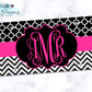 Black And Pink Monogram License Plate