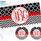 Black And Red Monogram License Plate