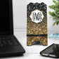 Black and Gold Glitter Ombre Personalized Mouse Pad And Coaster Desk Set