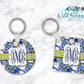 Blue Floral Keychain