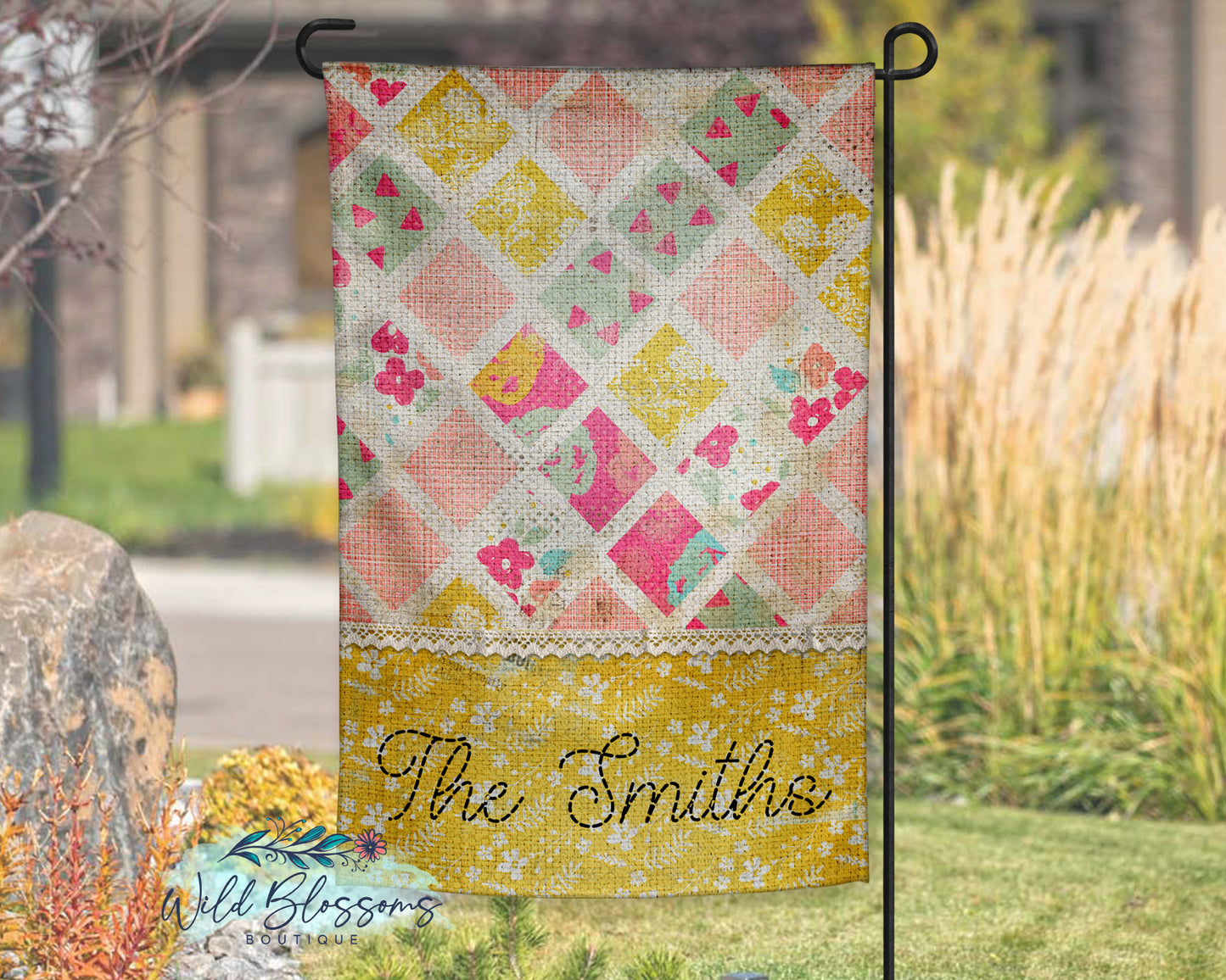 Boho Floral Garden Flag