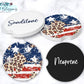 American Flag Leopard Print Car Coasters