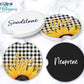 Black Buffalo Plaid Sunflower Car Coasters