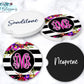 Black And White Striped Bright Floral Car Coasters