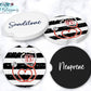 Black And White Striped Red Stethoscope Car Coasters