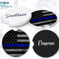 Wooden American Flag Blue Line Car Coasters