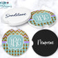 Mint, Purple And Gold Monogram Car Coasters