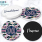 Navy And Mauve Floral Car Coasters