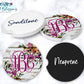 White Wooden Plum Floral Car Coasters