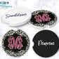 White Leopard Print Car Coasters