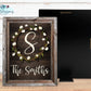 Wooden Frame And Cotton Wreath Family Name Sign