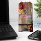 Brown Wooden Floral Personalized Mouse Pad And Desk Set