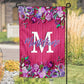 Bright Pink Wooden Floral Garden Flag